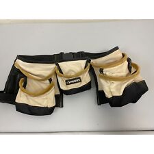 Used, Husky Leather Tool Belt Bag Heavy Duty Cream Carpenter Construction 5 pockets for sale  Shipping to South Africa
