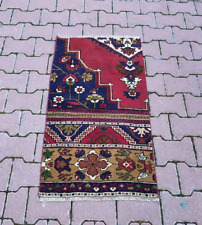 Alfombra turca yahyali yastik, 1,8x3,4 pies, alfombra pequeña color rojo y azul segunda mano  Embacar hacia Argentina
