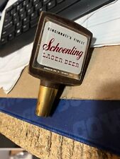 SCHOENLING-------LAGER BEER----4 1/2"----3-SIDED---WOODEN TAP HANDLE---WHITE for sale  Shipping to South Africa