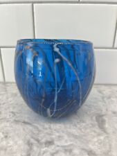 Tigela/vaso NOUROT Glass Studio azul, dourado e branco 4 pol. - assinado e numerado comprar usado  Enviando para Brazil