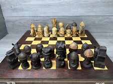 Wood chess vikings for sale  Reading
