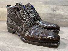 Mezlan Custom Genuine Crocodile Skin Leather Dress Boots Brown Mens Size 11 for sale  Shipping to South Africa