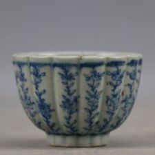 China antiga porcelana ming wangli azul e branco pintura à mão copo de flores comprar usado  Enviando para Brazil