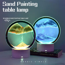 3D Colorful Moving Sand Painting Hourglass Sandscape Led Table Lamp Art Decor till salu  Toimitus osoitteeseen Sweden