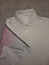 Camisa polo de golfe Nike Tiger Woods masculina grande cinza rosa listra projetada comprar usado  Enviando para Brazil