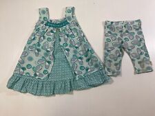 Naartjie Girls Cotton Blend Blue Floral Print Summer Tunic Legging 2Pc Set 2T/3, used for sale  Shipping to South Africa