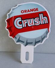 Orange Crush Bottle Cap Soda Pop License Plate Auto Topper Sign for sale  Shipping to South Africa