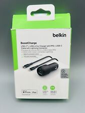 Carregador de carro Belkin 2 portas 37W USB-C/USB-A fornecimento de energia com luz USB-C de 3,3'... comprar usado  Enviando para Brazil