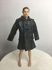Abrigo de cuero sintético largo escala 1/6 chaqueta hombre para figura de acción de 12"" juguetes negro segunda mano  Embacar hacia Argentina