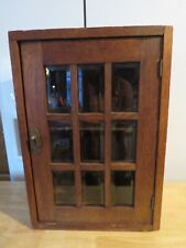 Antique Primitive Salvaged Wooden Cabinet with Beveled Glass Door 20" tall for sale  Shipping to South Africa