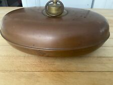 Antique Brass and Copper Bed Warmer -  Hot Water Bottle - Oval 11 1/2” for sale  Shipping to South Africa