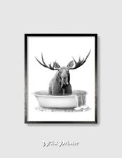 Moose bathroom print for sale  Hollywood
