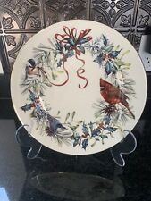 LENOX WINTER GREETINGS BY CATHERINE MCCLONG 11" DINNER PLATE BIRDS CARDINAL for sale  Marysville