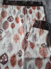 Modern used eyelet curtains 64x72 in ivory with autum brown & orange leaf design, used for sale  Shipping to South Africa