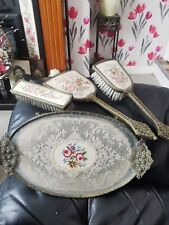 Fabulous Matching Vintage  Filigree Petit Point Dressing Table /Vanity Set for sale  Shipping to South Africa