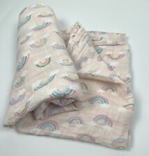 Cochecito de bebé POTTERY BARN KIDS muselina arco iris rosa amoroso 47x47 pañal, usado segunda mano  Embacar hacia Argentina