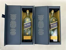 Lote de 2 botellas vacías de whisky escocés etiqueta azul Johnnie Walker con caja de exhibición segunda mano  Embacar hacia Argentina