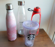 4-Piece Set: 3 Water Bottles and 1 Starbuck Reusable Coffee Cup for sale  ORPINGTON
