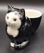 Quail Ceramics Black And White Cat Egg Cup Named Simon for sale  Shipping to South Africa
