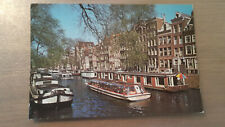 Postkarte Amsterdam Holland Hausboote in der Herengracht gelaufen na sprzedaż  Wysyłka do Poland