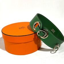 Collar de cuero verde Hermes 37 cm con caja I8 segunda mano  Embacar hacia Argentina