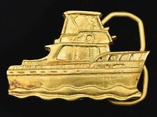 Fishing Boat Cabin Cruiser 1970s Vintage Solid Brass Belt Buckle for sale  Shipping to South Africa