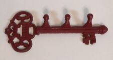 Usado, Porta-chaves de parede ferro fundido vermelho 3 ganchos chave esqueleto  comprar usado  Enviando para Brazil