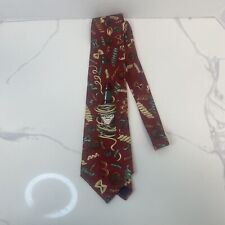 Molho quente Tabasco vintage masculino 100% seda gravata padrão pimenta feito nos EUA macarrão, usado comprar usado  Enviando para Brazil
