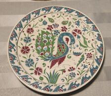 Ikaros Pottery Rhodes Greece Platter Peacock Design for sale  Shipping to South Africa