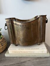 Vintage Brass Jardiniere 9" Footed Brass Cache Pot Planter, used for sale  Shipping to South Africa