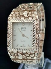 Usado, "Reloj de pulsera de cuarzo clásico estilo pepita de plata esterlina Geneve - talla 7,5" segunda mano  Embacar hacia Argentina