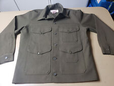 CC Filson Wool Mens Button up  Canvas Chore Work Shell Coat Jacket Sz 42 Brown for sale  Vancouver