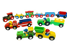 Piezas de juguete de construcción de tren de color de madera de 12 piezas de madera de árbol de caída segunda mano  Embacar hacia Mexico