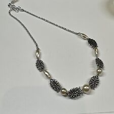 Collar vintage con cuentas de perlas de marcasita sintéticas de aluminio hecho en Alemania Occidental, usado segunda mano  Embacar hacia Argentina