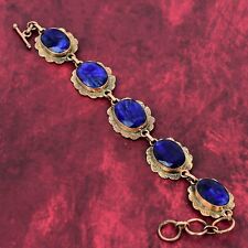 Pulseira de safira azul facetada pulseira de corrente ajustável de cobre joias de pedra preciosa comprar usado  Enviando para Brazil