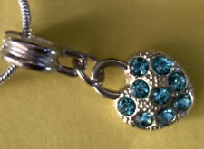 Used, Blue Heart Charm Necklace On Silver 925 Chain. Unwanted Gift for sale  Shipping to South Africa