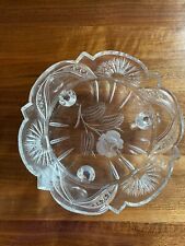 Clear Glass Floral Serving Bowl for sale  Shipping to South Africa