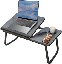 Mesa de cama portátil escritorio con patas plegables y ranura para tazas, soporte de lectura nota segunda mano  Embacar hacia Mexico