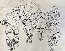 Página Pinup de arte em quadrinhos original inédita Street Fighter 2 Totalmente Tintada! ﻿ comprar usado  Enviando para Brazil