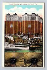 Cartão postal lembrança antigo, antigo, terminal e tubos de Hudson Nova York NY, comprar usado  Enviando para Brazil