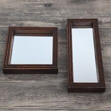 2 Beautiful Vintage Solid Wood Carved Framed Wall Mirrors MCM  for sale  Shipping to South Africa