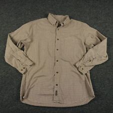 Camisa Woolrich para hombre mediana marrón verde ladrillo mini cheque manga larga con botones segunda mano  Embacar hacia Argentina