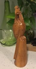 Hand Carved  10” Wooden Eagle Sculpture Vintage Wood Bird Figurine Statue Decor for sale  Shipping to South Africa