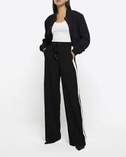 River Island Womens Black Twill Trousers Size 10 for sale  Shipping to South Africa