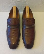 Russell & Bromley Moreschi Shoes Brown Leather Slip on Loafers Men's Size UK 9 for sale  Shipping to South Africa