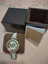 Relógio feminino Michael Kors Parker cristais tom dourado acetato branco MK6313 SD comprar usado  Enviando para Brazil