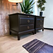 Vintage Stag Minstrel Bedside Tables Cabinets Painted Fusion Coal Black (Ready) for sale  Shipping to South Africa