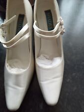 cream satin wedding shoes for sale  LEEK
