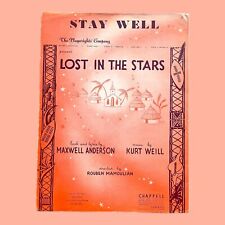 Partituras vintage Stay Well Lost In The Stars Maxwell Anderson Weill Duncan 1946 comprar usado  Enviando para Brazil