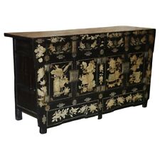 19TH CENTURY ANTIQUE CHINESE CHINOISERIE FLORAL PAINTED AND LACQUERED SIDEBOARD for sale  Shipping to South Africa